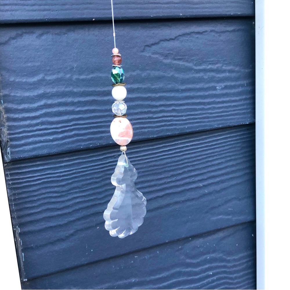 Pink Agate Crystal Suncatcher